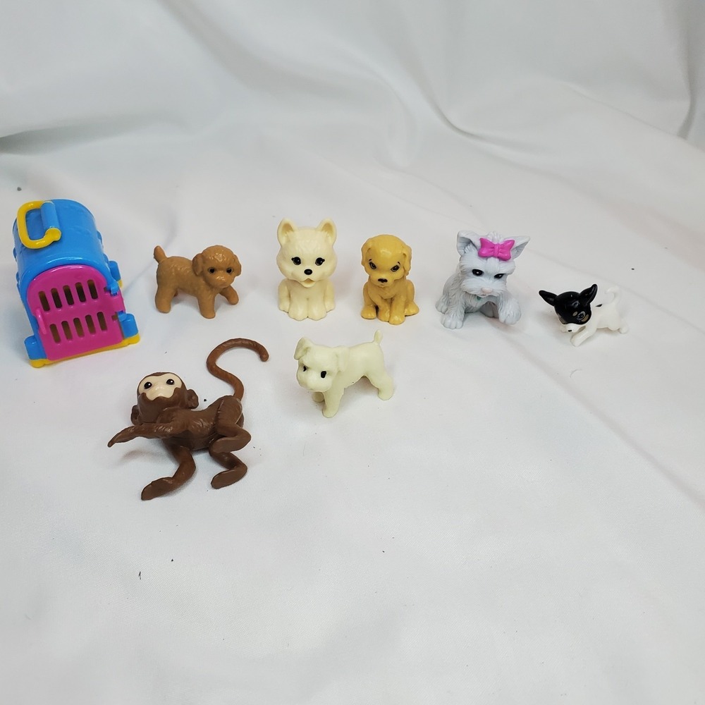 Mattel Barbie Mixed Lot Of 6 Dogs Pets Monkey Pet Figure Toy